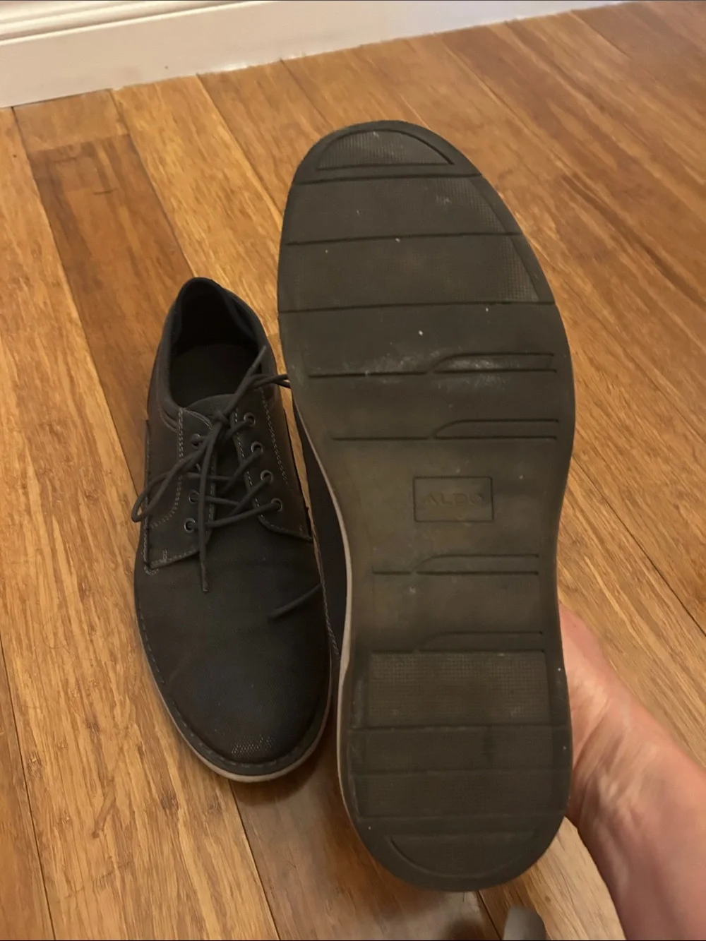 Aldo Men's Charcoal Lace-Up Slip-On Loafers